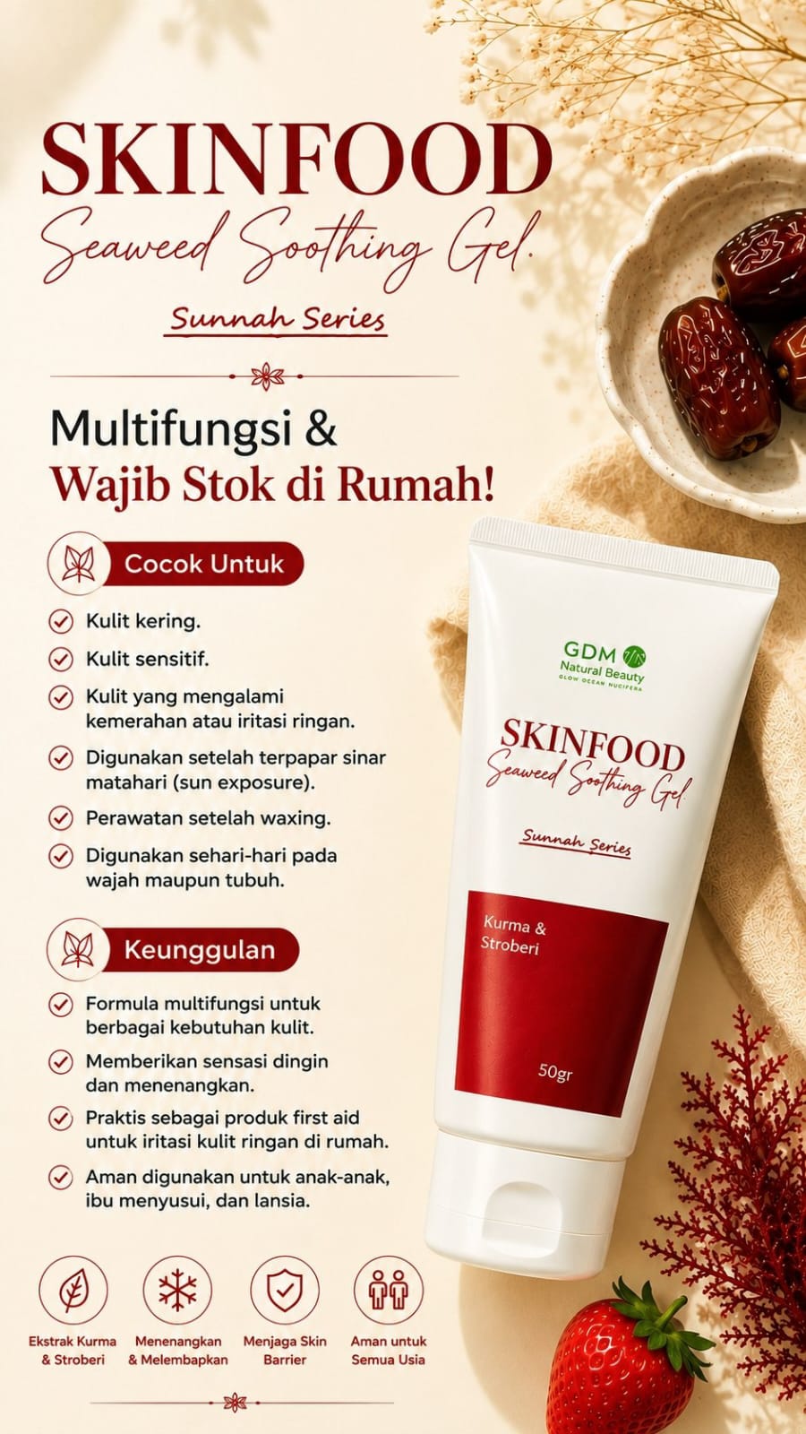 Skinfood Premium Seaweed - Kurma & Strawberry